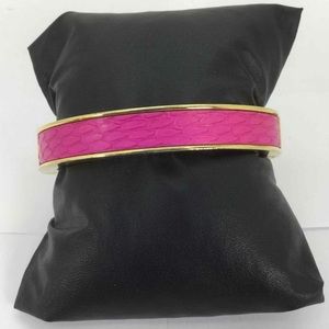 J. Crew Pink Textured Leather Inlay Bracelet